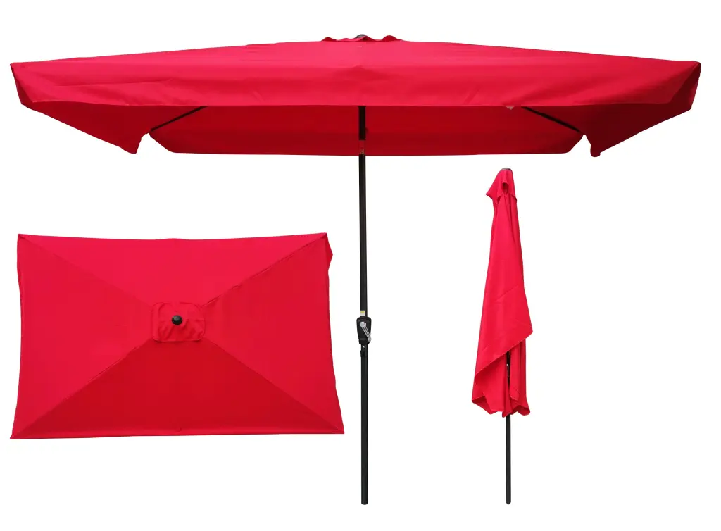 10 X 6.5Ft Rectangular Patio Umbrella Outdoor Market Umbrella Crank w-s industry