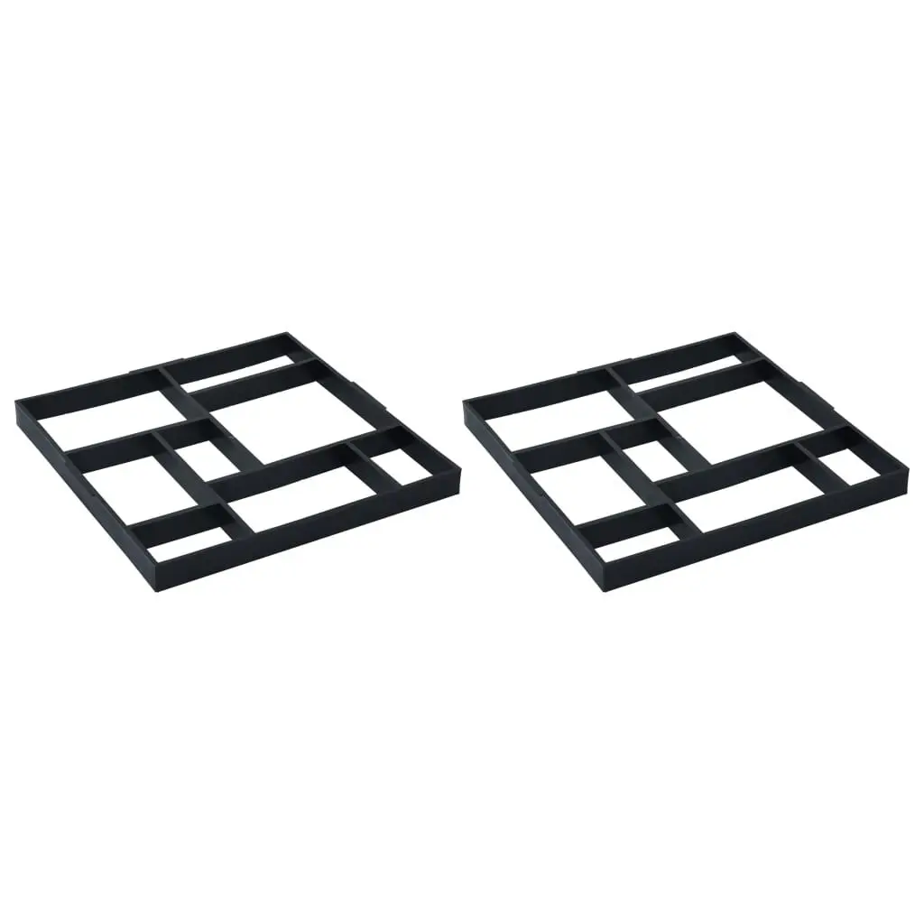 2 Pack 19.8x19.8x1.7 Inch Plastic Pavement Molds Large Garden Projects