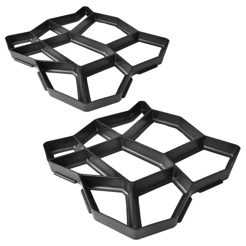 Set 2 16.5x16.5x1.6 Inch Pavement Molds Garden and Walkways