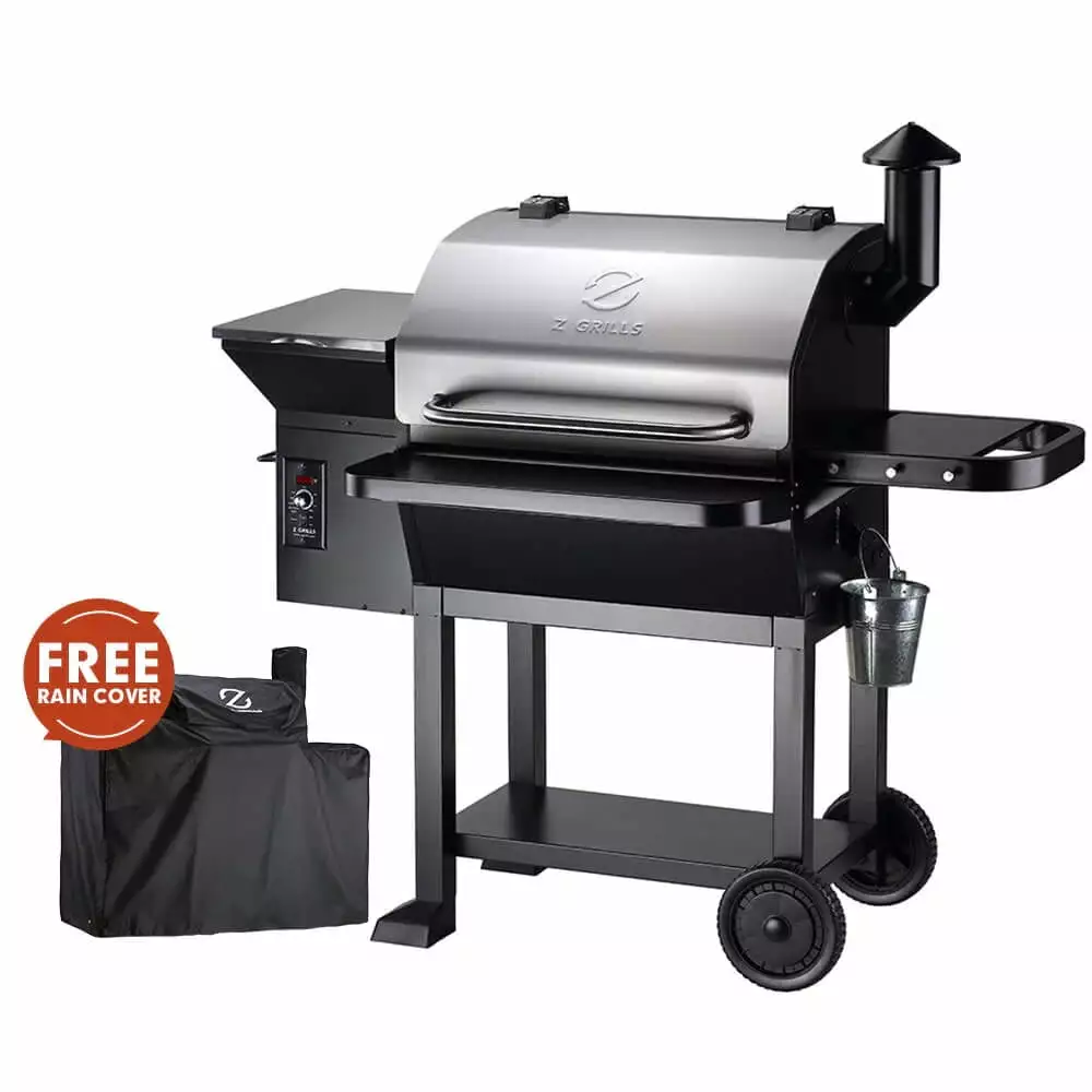 Z GRILLS 2024 Upgrade Pellet Grill 1056 SQ. Cooking Area and Foldable Front Shelf 1002b2e