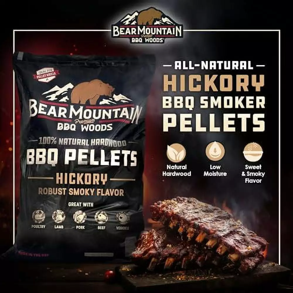 Bear Mountain BBQ 40 Pounds Hickory Flavored Smoker Pellets Outdoor Pellet Grills 40