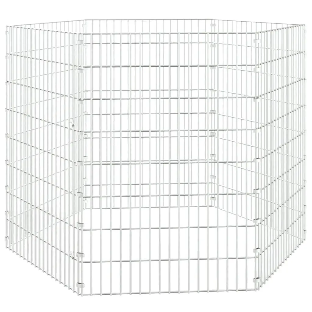 Free Range Animal Enclosure 6-Panel 21.3x31.5 Inches Galvanized Iron Pet Playpen