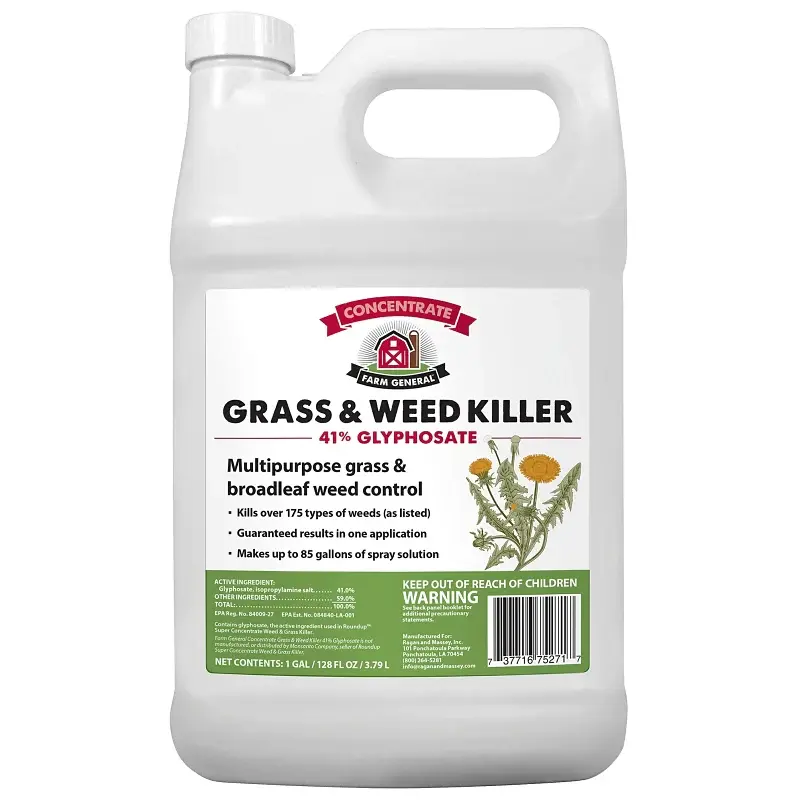 Coverage Area Farm General 75271 Grass and Weed Killer, Liquid, Clear/Viscous Green/Yellow, 1 gal