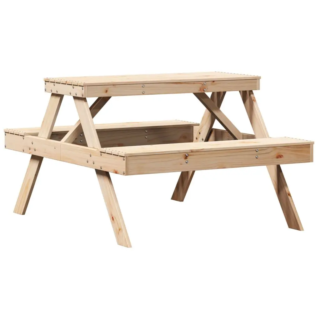 41.3x52.8x29.5 Inch Solid Wood Pine Picnic Table Outdoor Dining