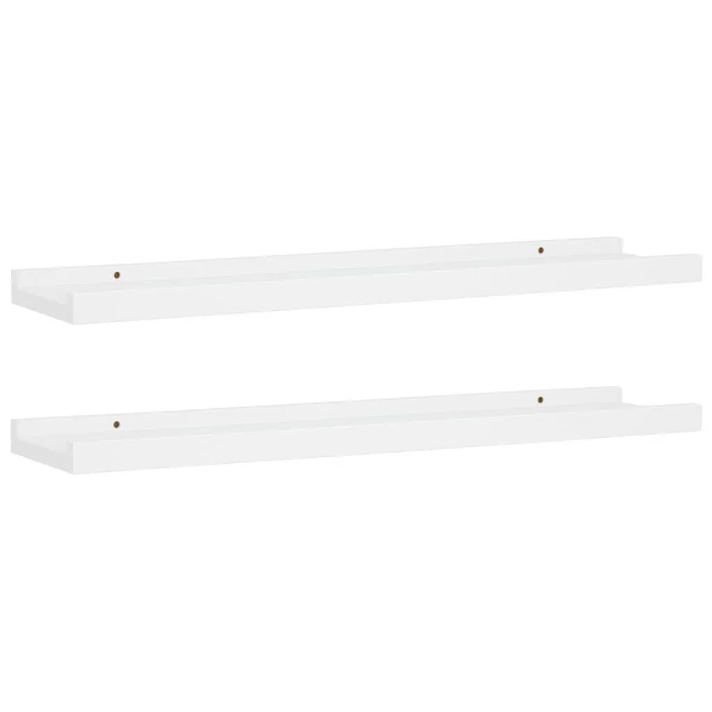 White MDF Picture Frame Ledge Shelves Set 2 23.6x3.5x1.2 Inches