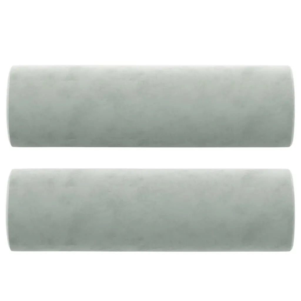 Throw Pillows 2 pcs Light Gray 5.9x19.7 Inches Velvet Outdoor Cushions