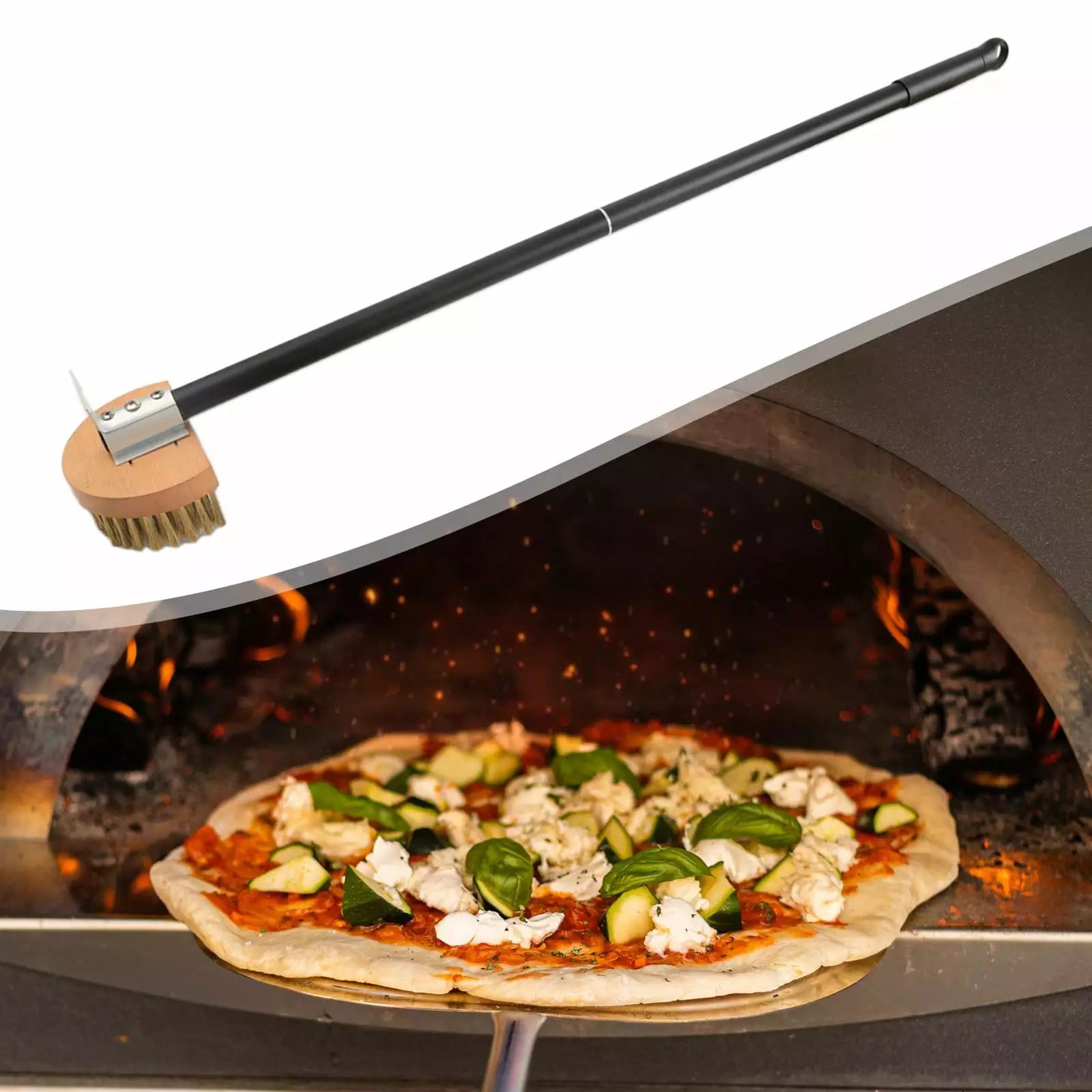 Copper Pizza Oven Brush Scrapers Easy Cleaning Outdoor Ovens