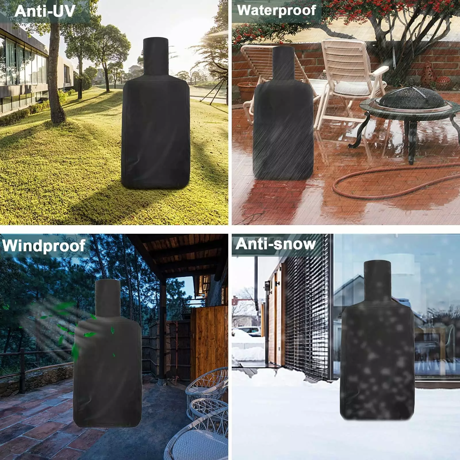 JPENG Pizza Oven Cover Outdoor Courtyard 210D Oxford Waterproof Barbecue Oven Protective Cover