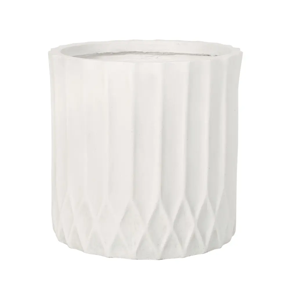 Planter Subtle Pleated Design - Antique Chalk