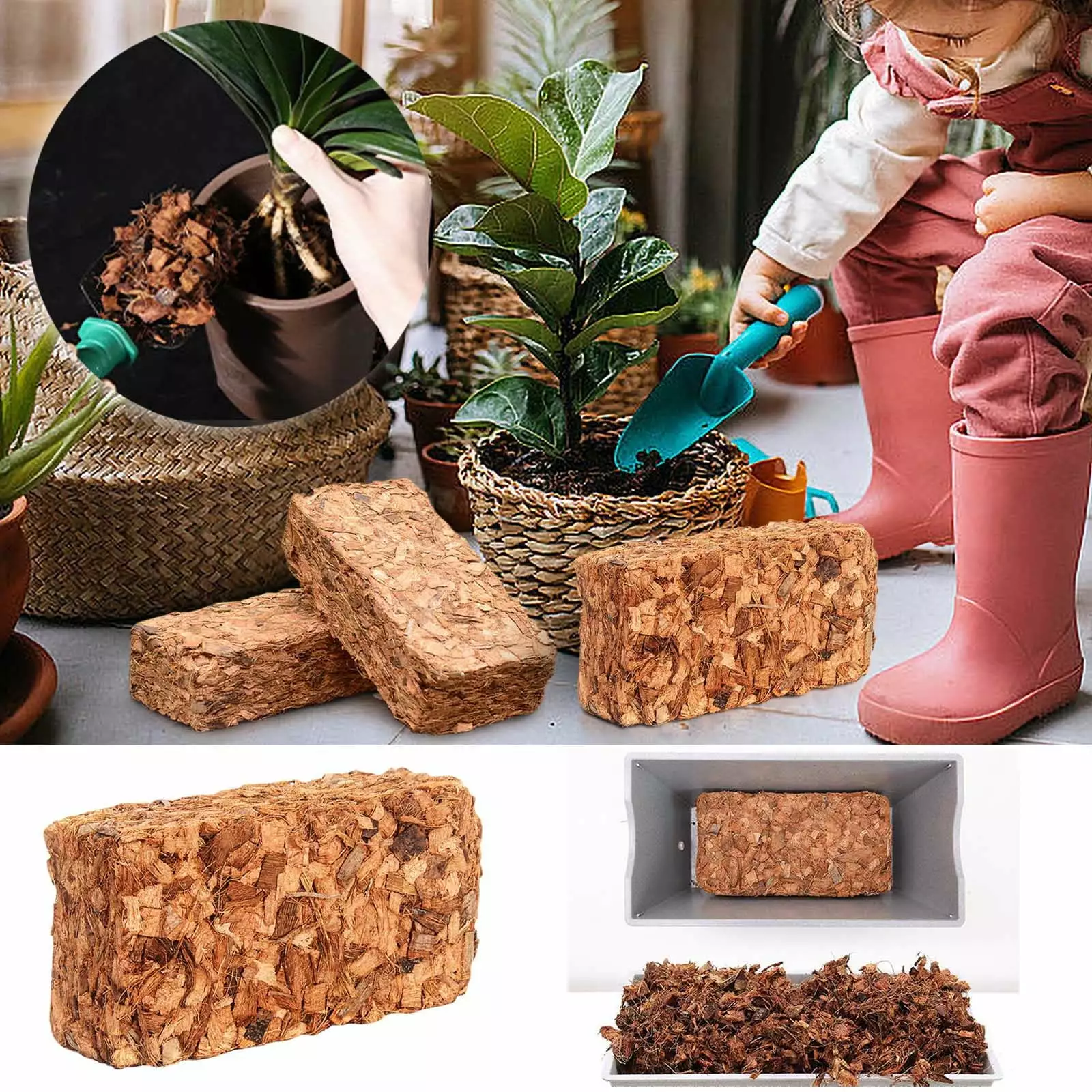 Kehuo Coarse Briquette Nutrient Flowering Plants - Desalted Breathable Bran Briquette