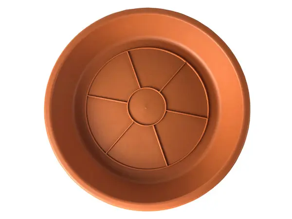 Southern Patio SA1212TC Dynamic Saucer Terra Cotta Plastic Plant Tray