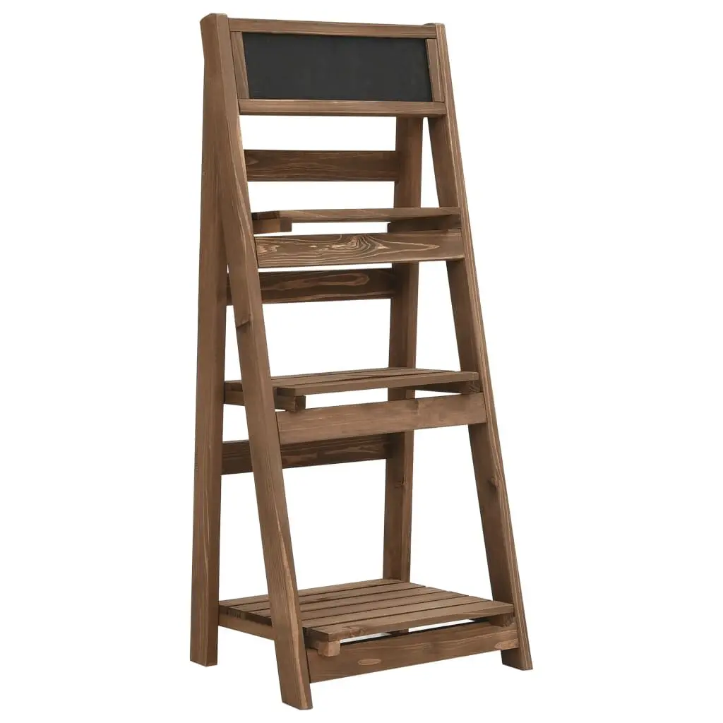 3-Tier Plant Stand Blackboard 15.7x11.8x35.4 Inches Solid Fir Wood Indoor Outdoor Shelf