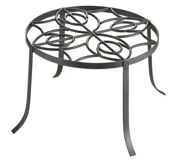 Landscapers Select W52873-3L Iron Plant Stand 12 Inch Black Indoor Outdoor Decor