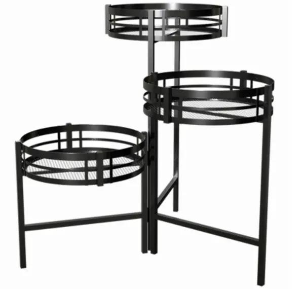 Panacea 81635 Mission 3-Tier Folding Plant Stand Black Space Saving