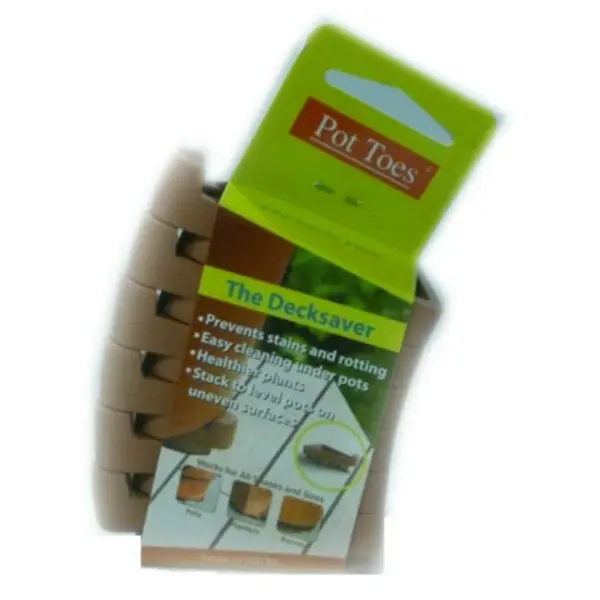Pot Toes PT-06TCCS Decksaver Plant Stand Elevator 3 Inch Terra Cotta 6-Pack