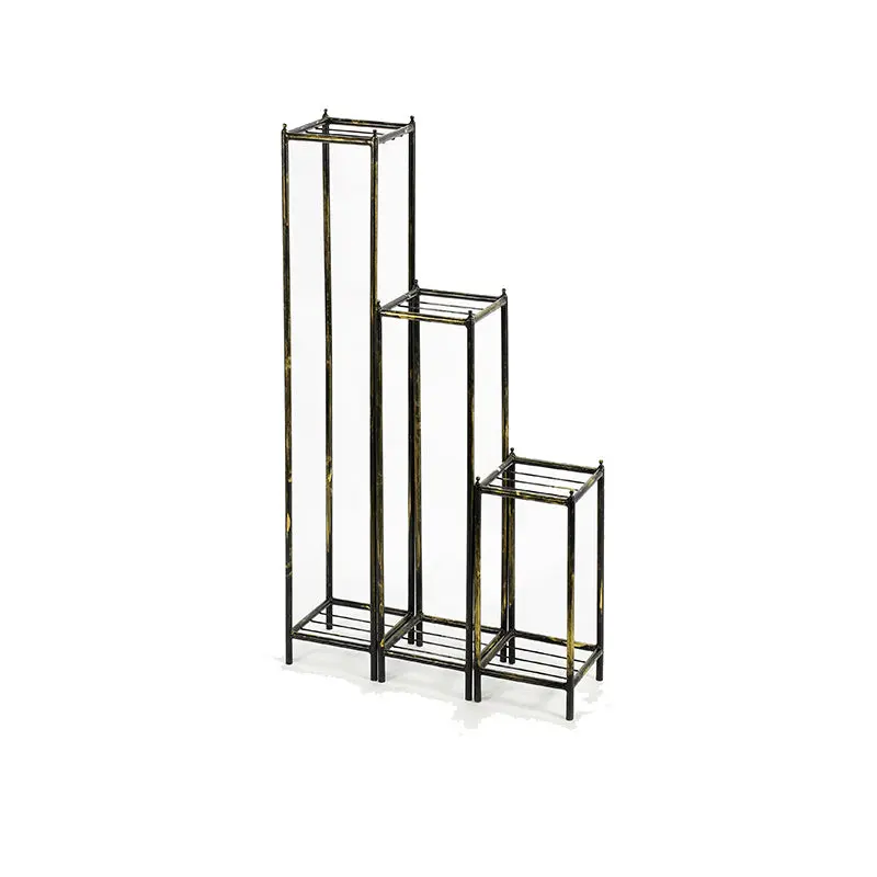 40 29 17 Inch 2 Tier Square Metal Plant Stand Set 3 Black royal hampton
