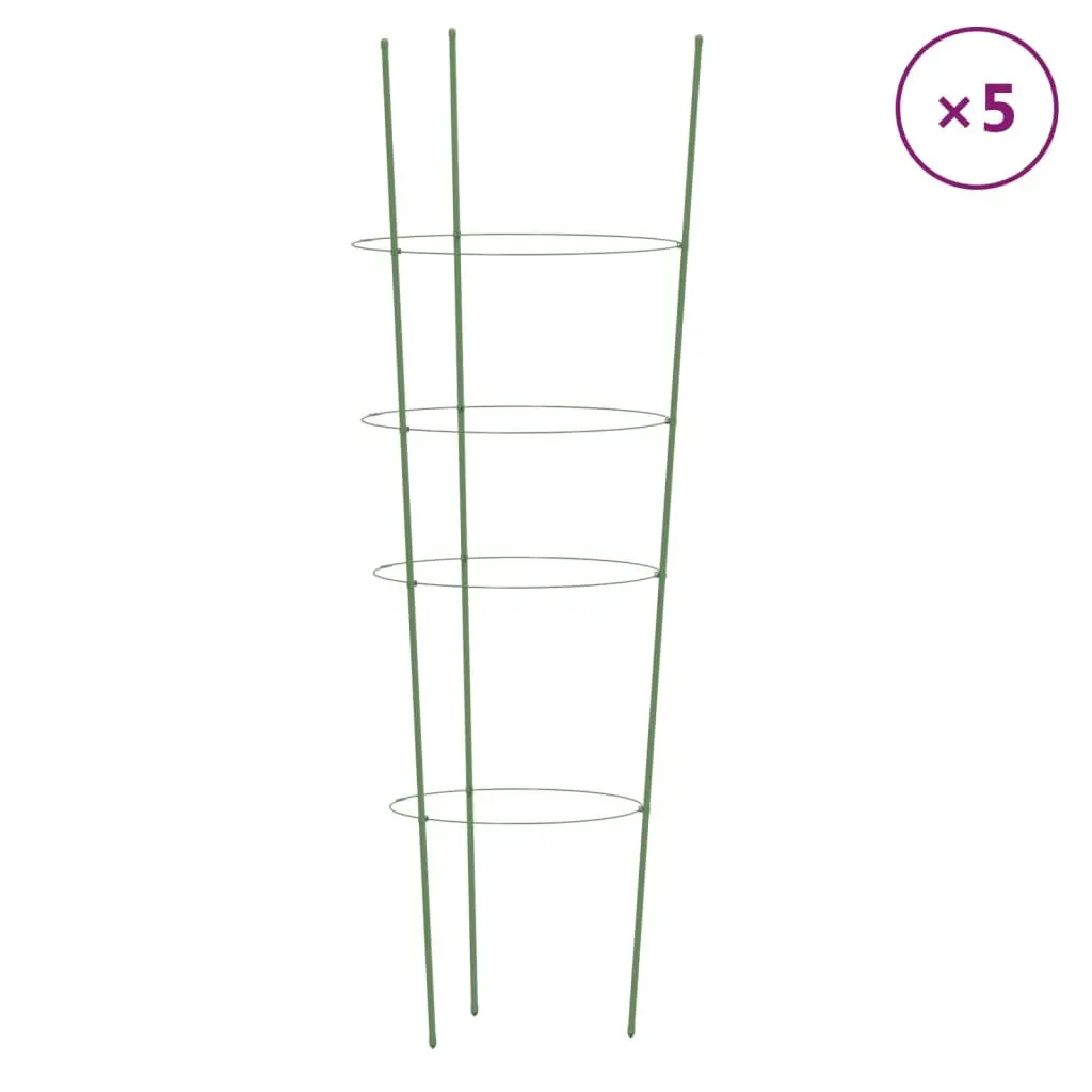 Garden Plant Facilitates 4 Rings 5 Pieces Green 35.4 Inch Heavy Duty Steel