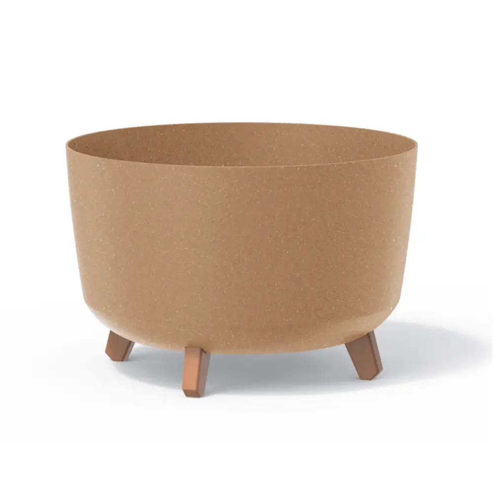 Gracia Standard Eco Wood Flowerpot Removable Legs Including Insert Indoor and Outdoor Use Planter Round Polymer UV-resista...