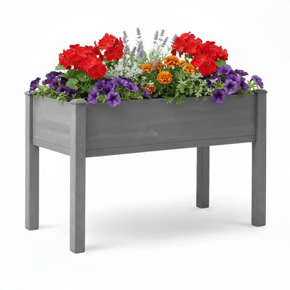 Raised Garden Bed Legs, Elevated Planter Box Outdoor Plants from Italian Clay