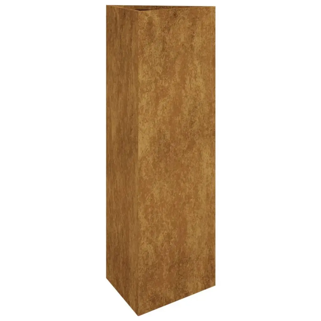 11.8x10.2x29.5 Inch Corten Steel Garden Planter Rustic Outdoor Decor
