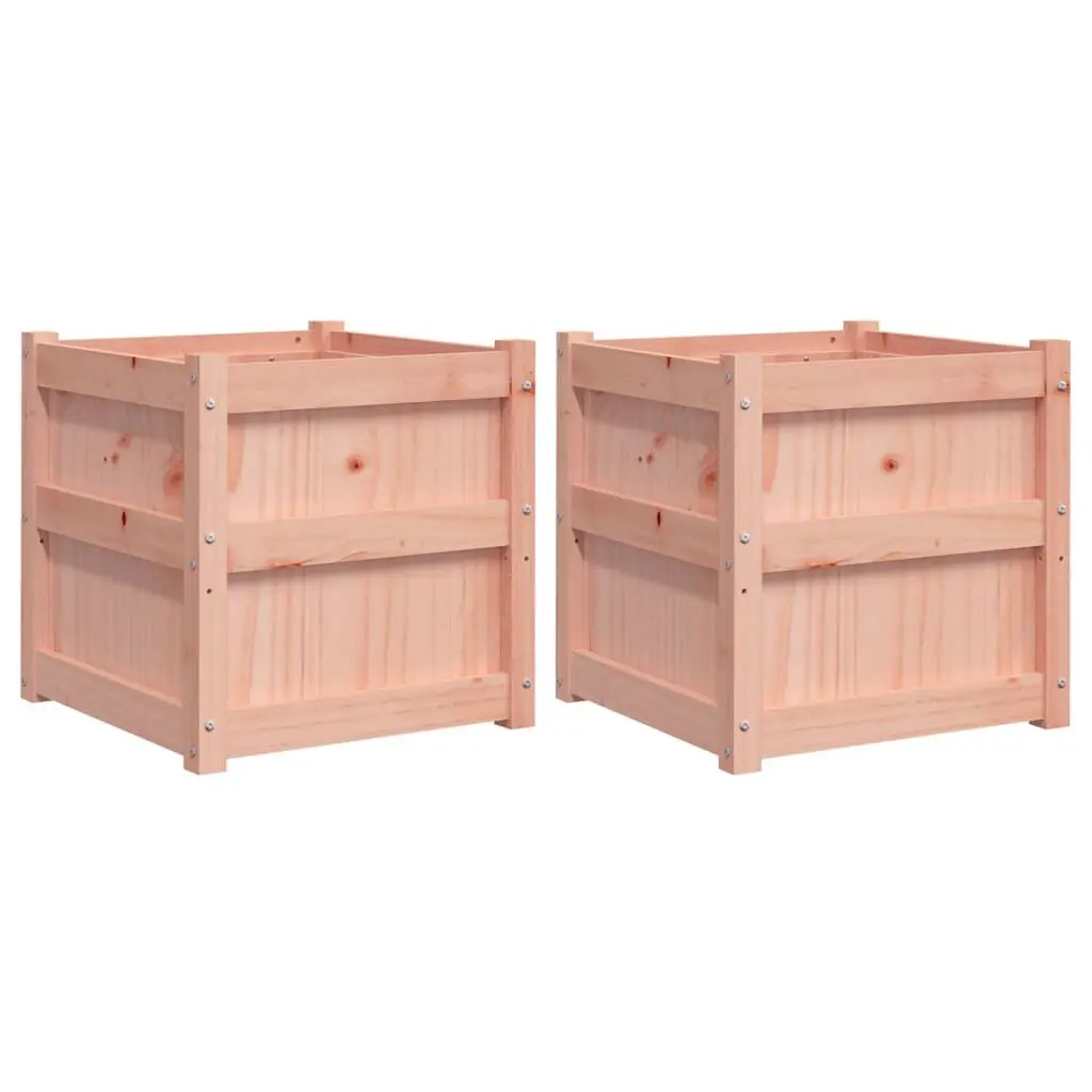 Garden Planters 2 Pieces Solid Wood Douglas Outdoor Decor Set