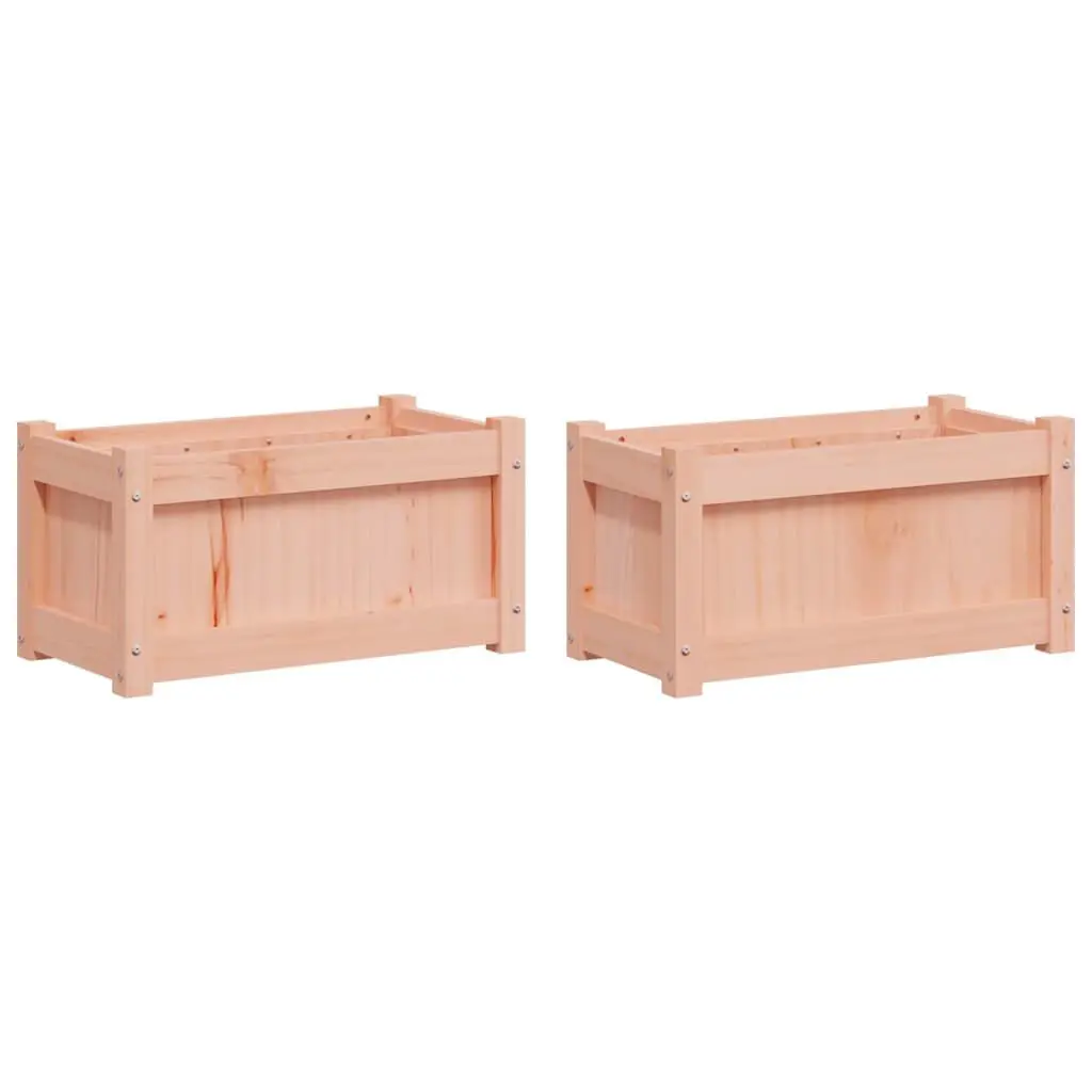 2 Piece Solid Wood Douglas Garden Planters Set Outdoor Flower Boxes
