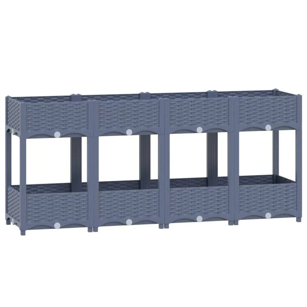 Raised Garden Bed 63x15.7x28 Inch Polypropylene Planter Box Outdoor