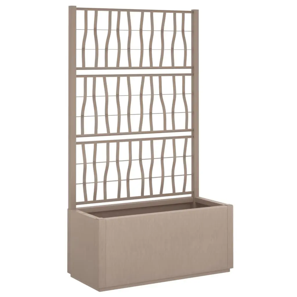 Garden Planter Trellis Light Brown 31.5x14.2x55.1 Inches PP Outdoor Decor