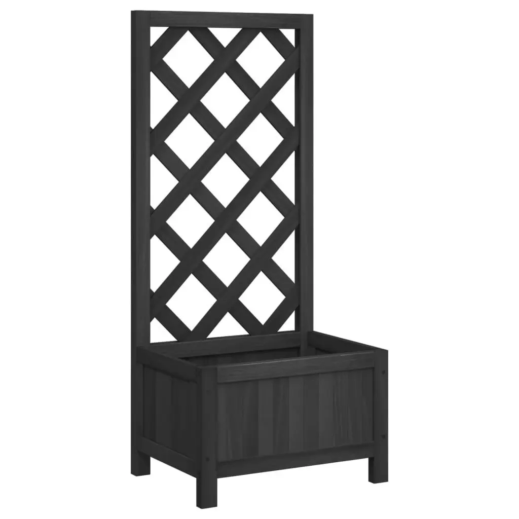 Planter Trellis Black Solid Wood Fir Vertical Garden Flower Pot