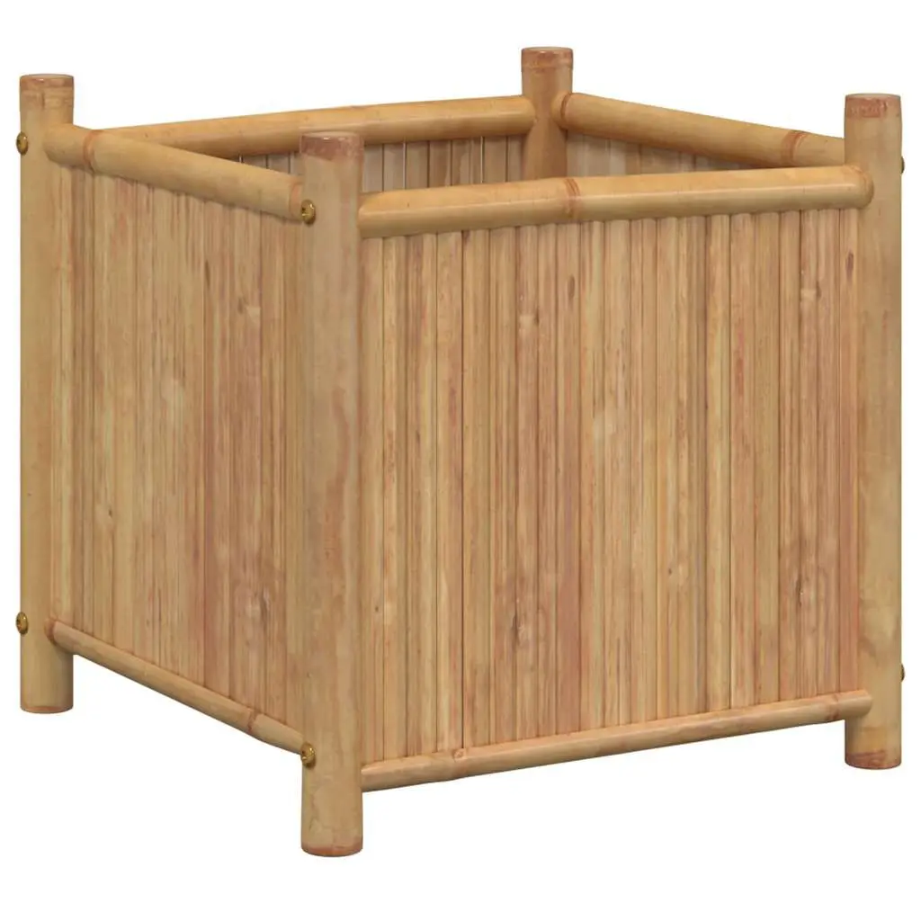 19.7x19.7x19.7 Inch Bamboo Planter Stylish Indoor and Outdoor Plant Arrangements