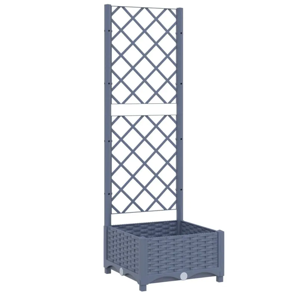 Garden Planter Trellis Blue Gray 15.7x15.7x47.8 Inch PP Outdoor Decor