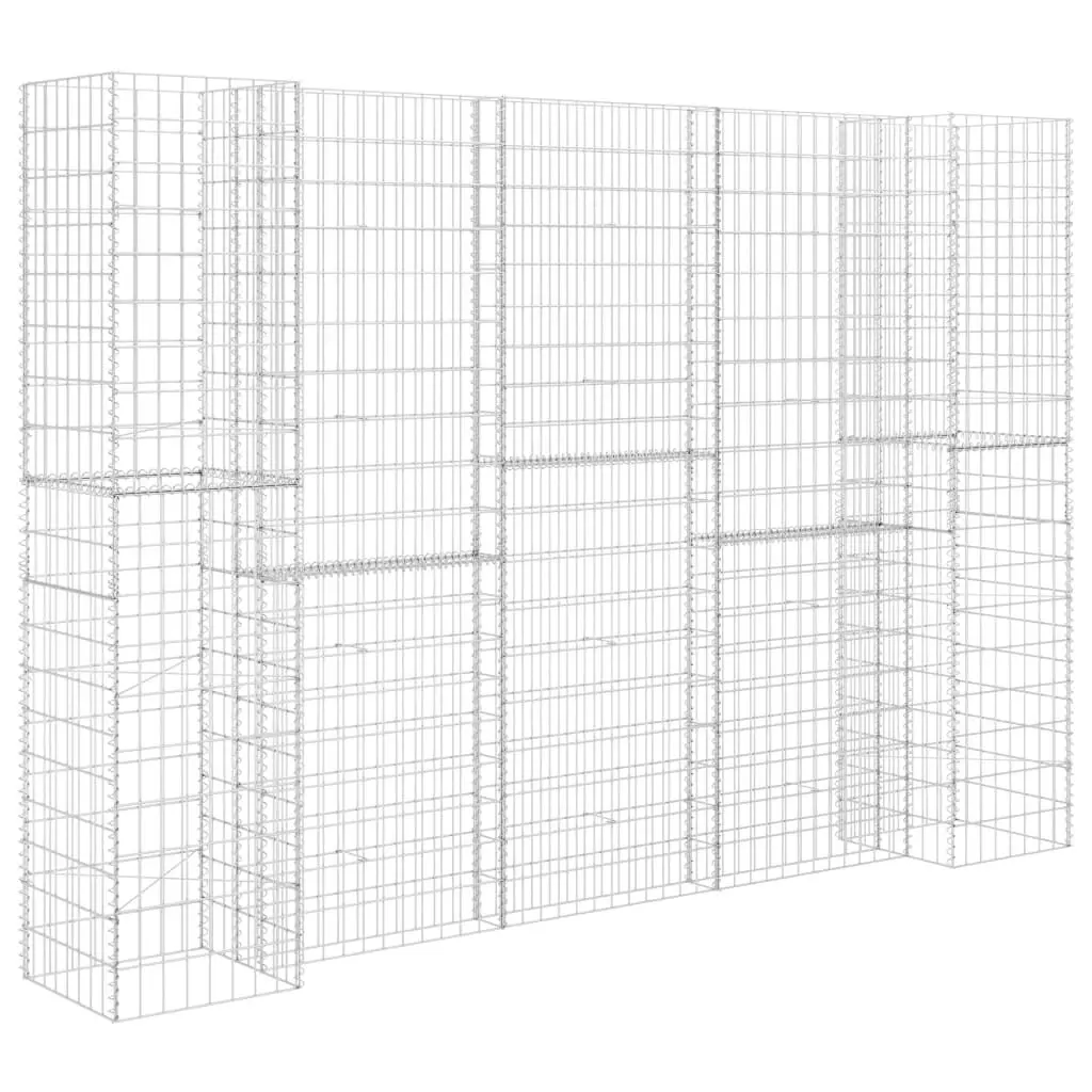 H-Influenced Gabion Planter Steel Wire 102.4x15.7x78.7 Outdoor Garden Decor