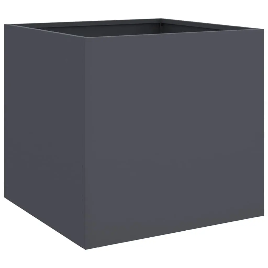 Planter Anthracite 19.3x18.5x18.1 Inches Steel Indoor Outdoor Garden Pot