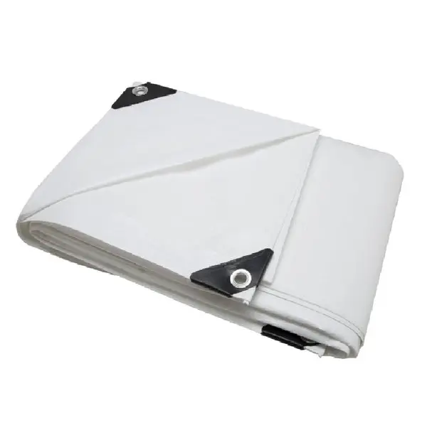 ProSource TW1015 White Plastic Tarp 10ft x 15ft Heavy Duty Waterproof Cover