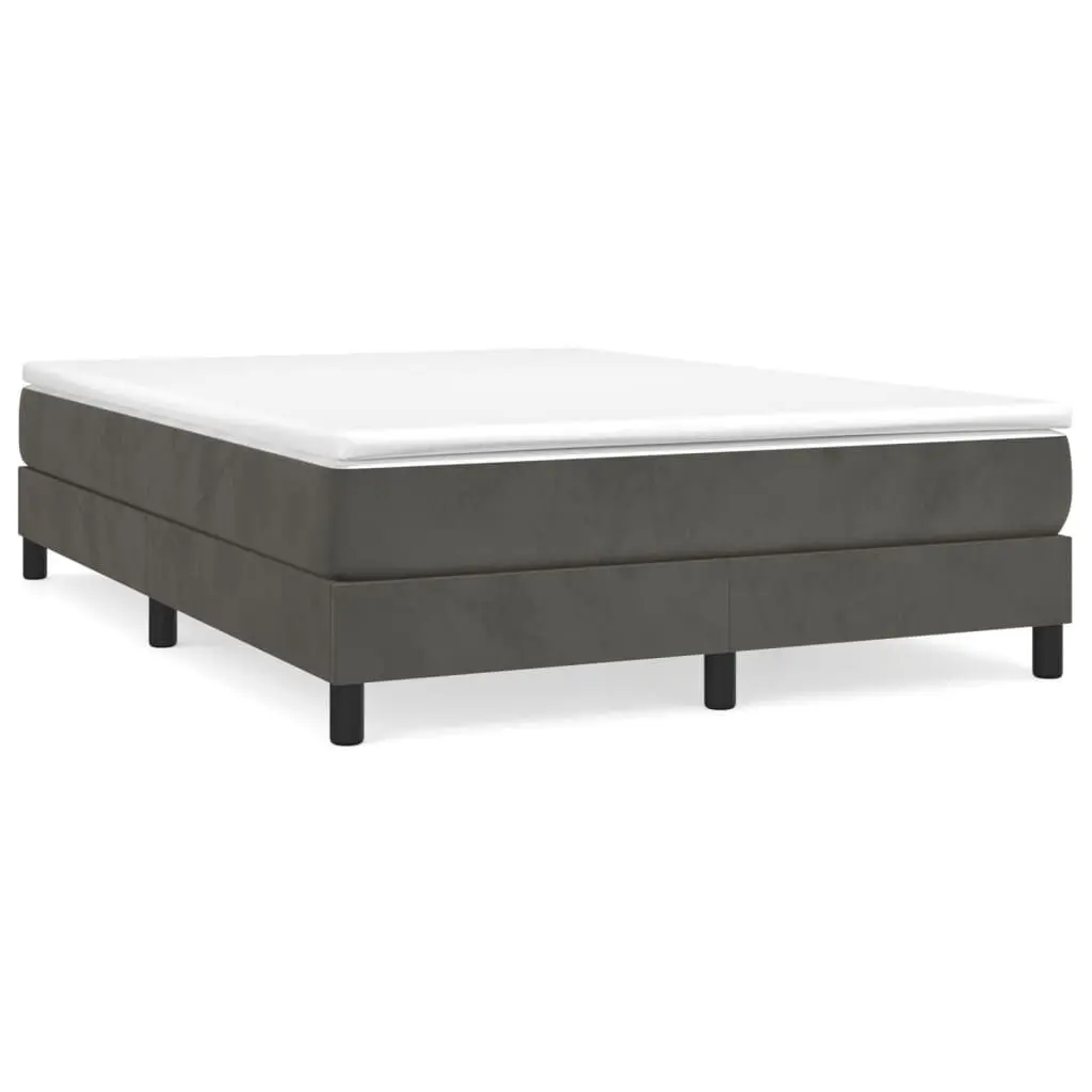 Box Spring Bed Mattress Dark Gray 59.8x79.9 Queen Velvet Platform Bed Frame
