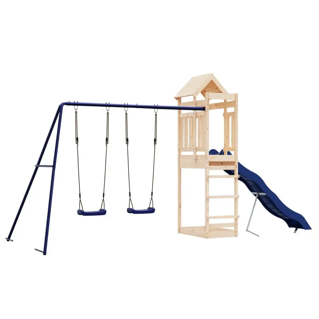 Outdoor Playset Solid Wood Pine Kids Playground Equipment