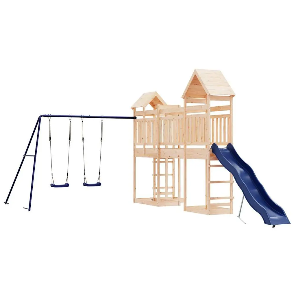 Outdoor Playset Solid Wood Pine Kids Playground Equipment