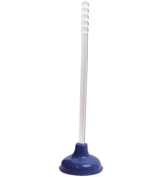 ProSource TP6063L Long Handle Toilet Plunger Blue