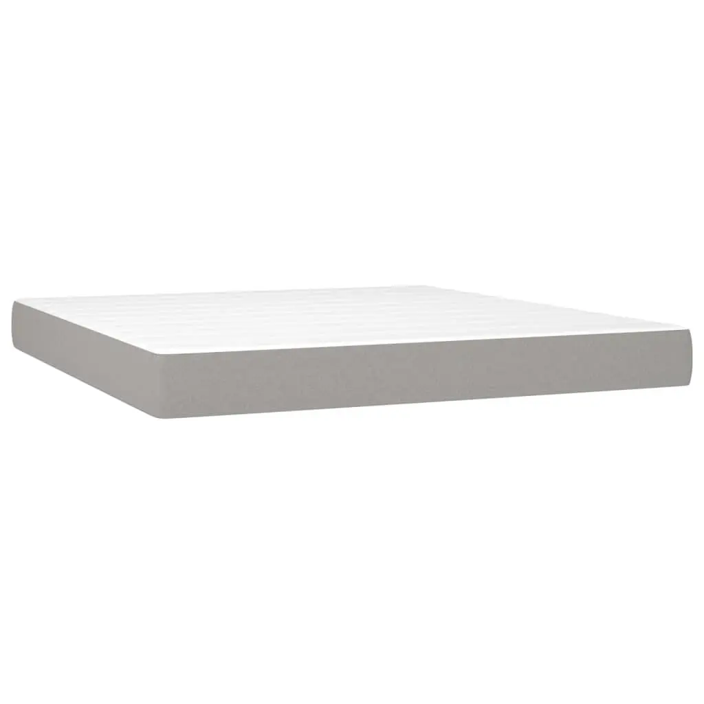Pocket Spring Bed Mattress Light Gray 76x79.9x7.9 Inches King Size Fabric Mattress