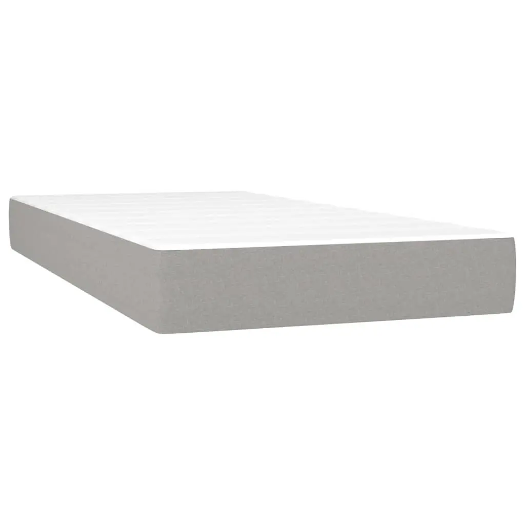 Pocket Spring Bed Mattress Light Gray 39.4x79.9x7.9 Inches Twin XL Size Fabric Mattress