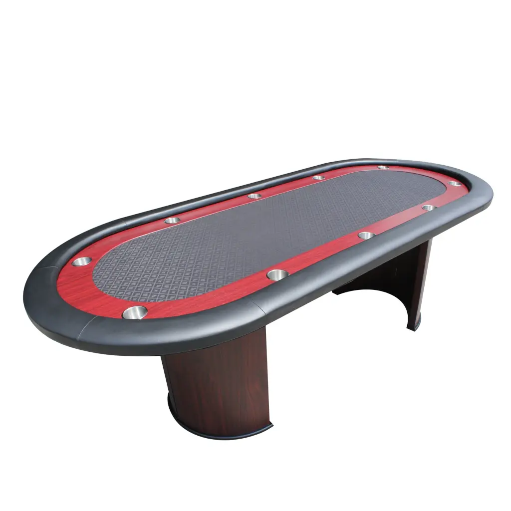 96 Inch Poker Table 10 Players Speed Cloth Timberen Texture Racetrack Design w2748