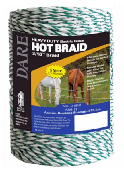 Dare 3580 Hot Braid Poly Rope 3/16 Inch 100 Feet
