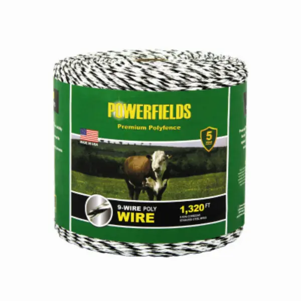 Powerfields EW936-1320 Premium Polywire 9-Stainless Steel Wires 1320 Feet