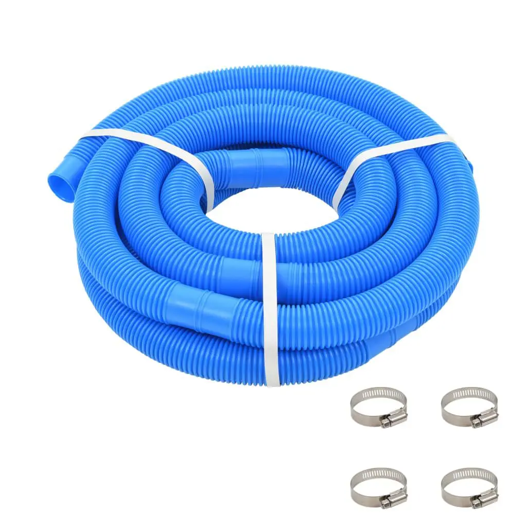Pool Hose Clamps Blue 1.5 Inch 19.7 Feet Swimming Pool Accessory