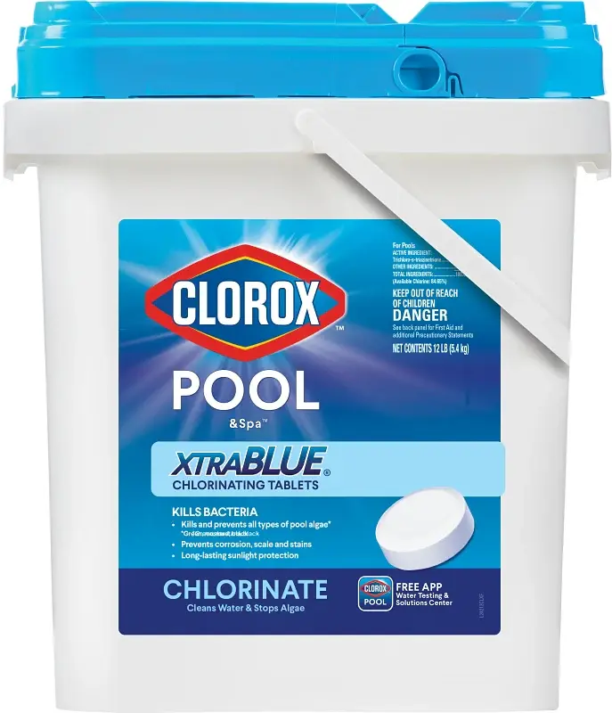 Clorox POOL & Spa XtraBlue 23012CLX Chlorinating Tablet, Plain, Chlorine, 12 lb