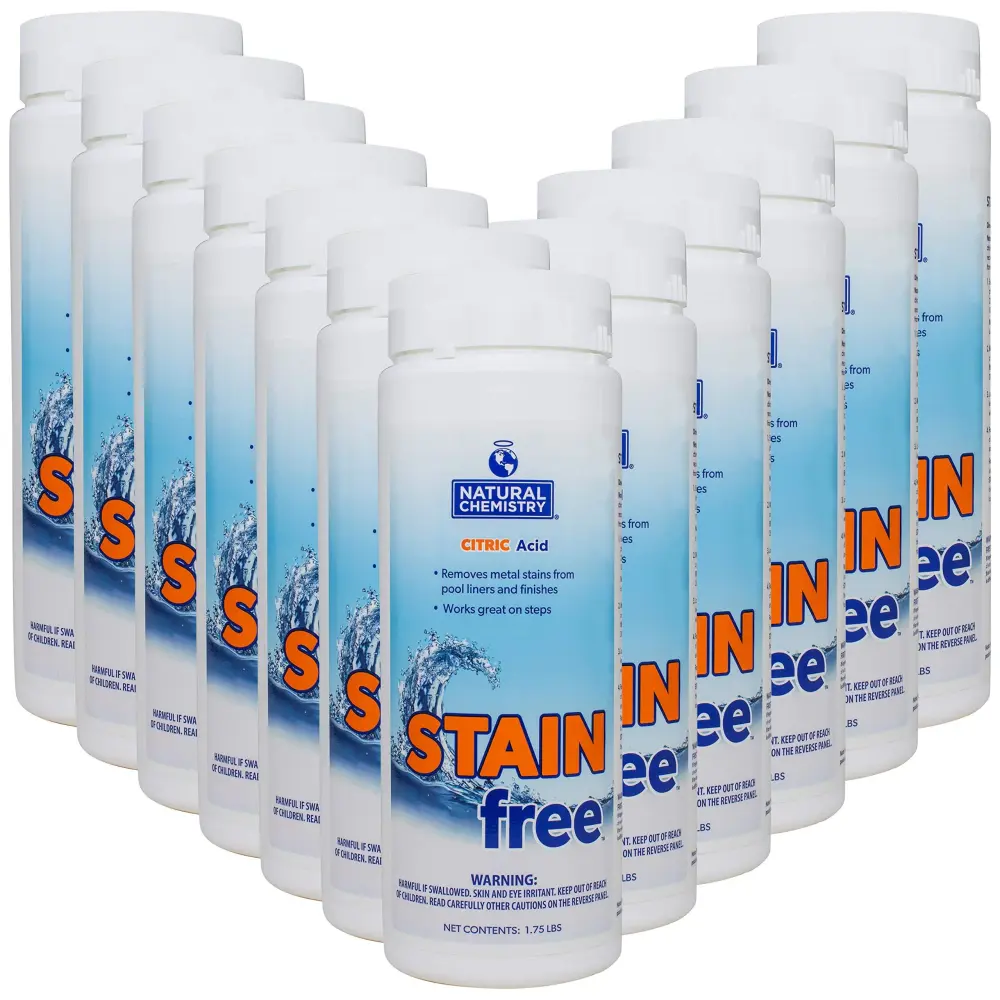 Natural Chemistry Stain No-cost, 1.75 lb, Pack 2, 100% Citric Acid, Eliminates Metal Stains and Effective on All Pool Surf...