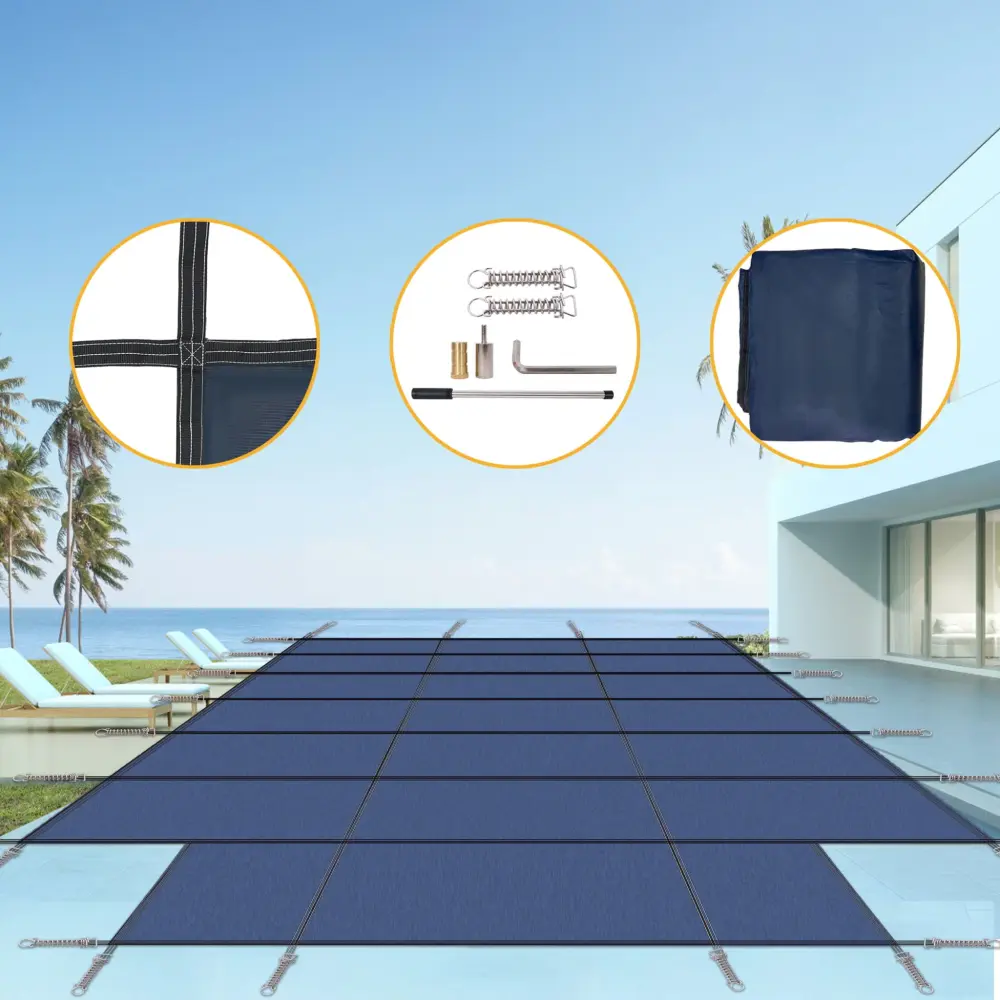 16 X 32 Ft High Strength Pool Safety Cover Inground Winter Swimming Pools Center End Step