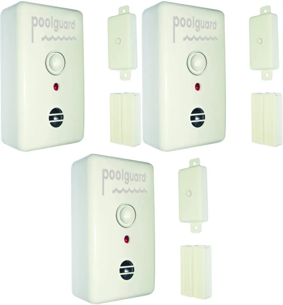 PoolGuard DAPT-WT Immediate Pool Door Alarm,White Pack 3