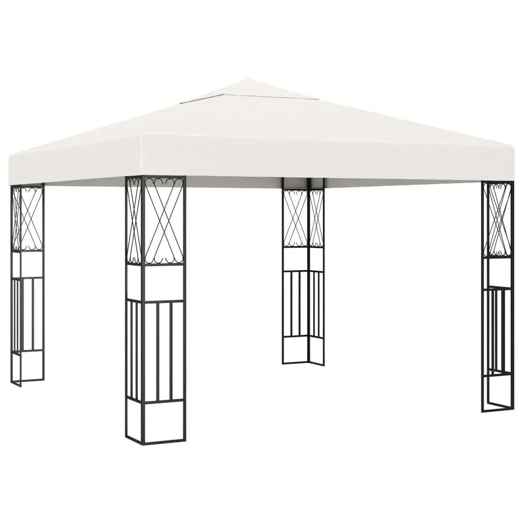 9.8'x9.8' Cream Fabric Gazebo Outdoor Canopy UV Protection