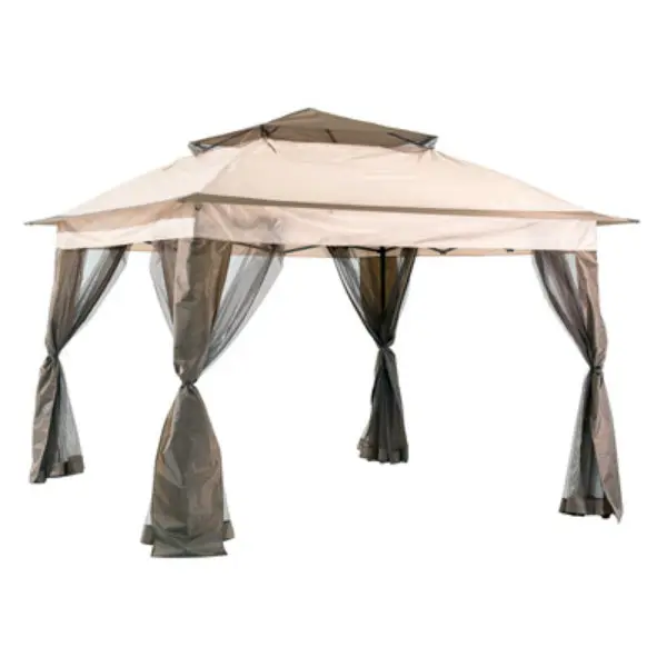 Sunjoy S-GZ1251PST Pop Up Pagoda Gazebo Steel Frame Black 10x10 Feet